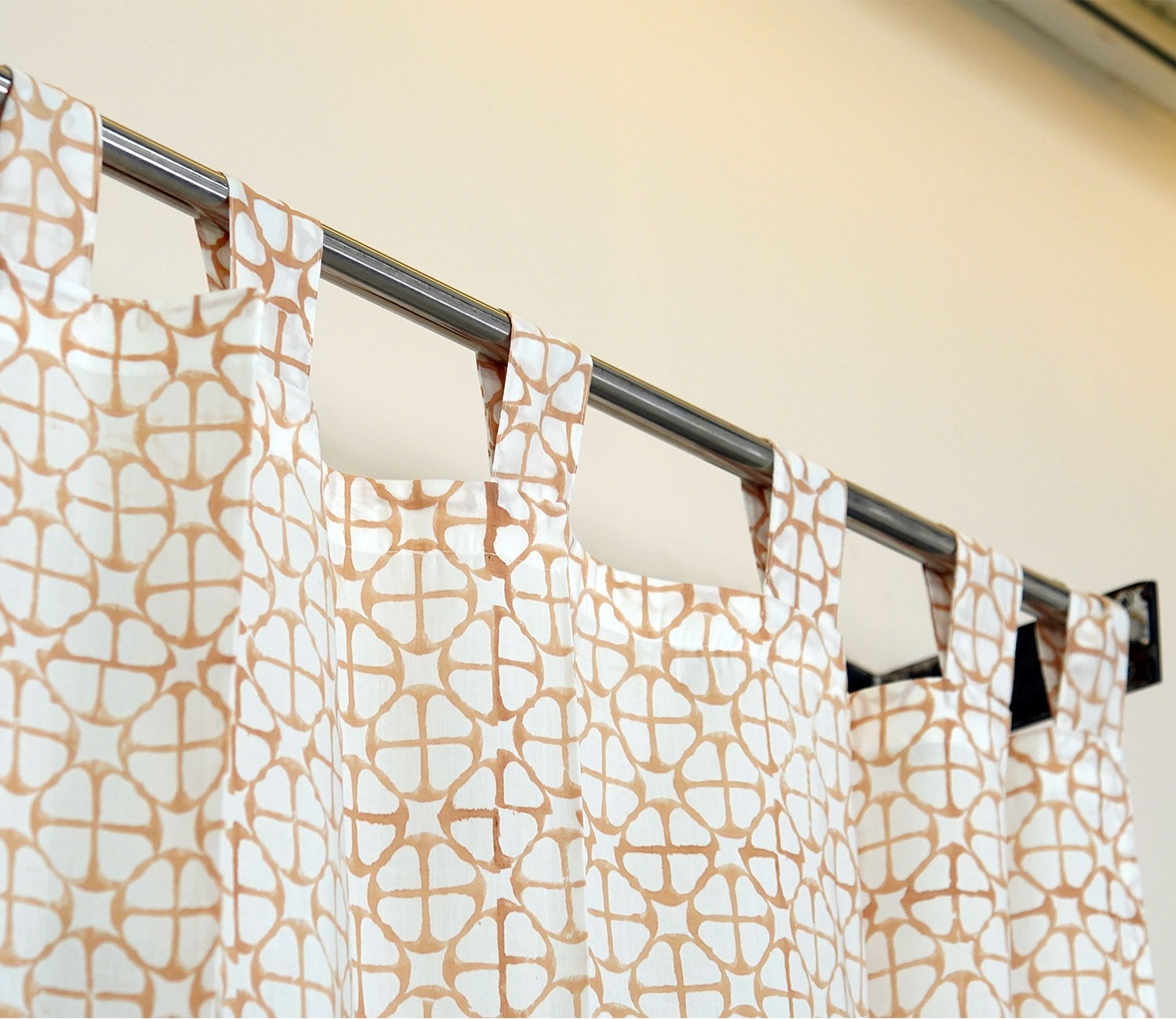 Jaali 1 Piece Long Door Curtain (Brown, 9 Feet)