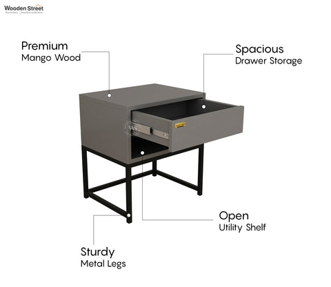 Nuvo Bedside Table (Grey)
