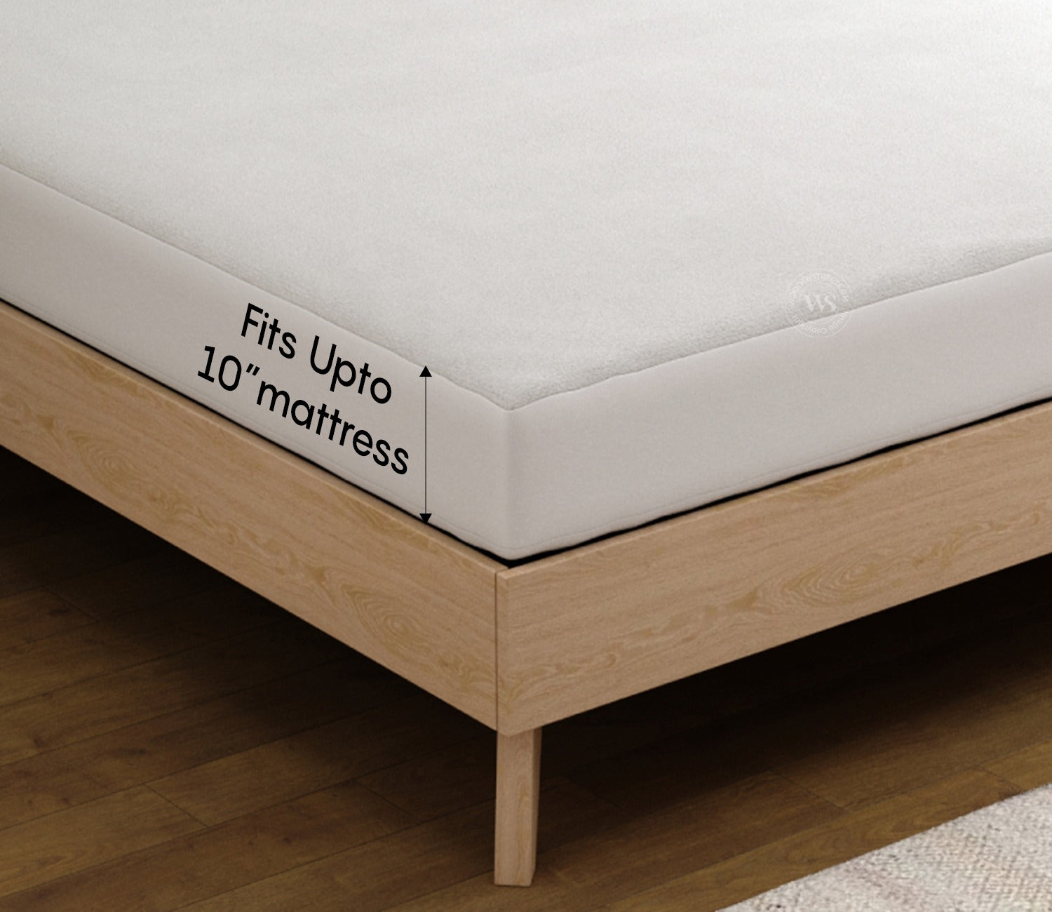Featherix Cotton Feel Terry Ultra Soft Breathable Hypoallergenic Waterproof Mattress Protector King Size (White, 72 x 72)