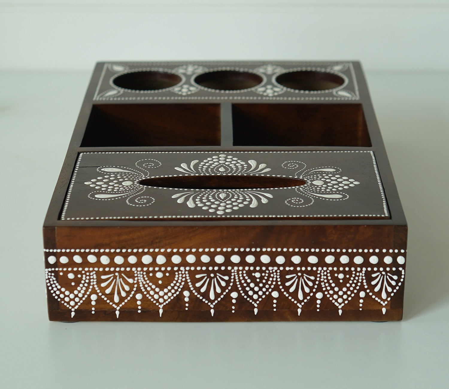 Medhini Hand Painted Solid Wood Multistorage Tray
