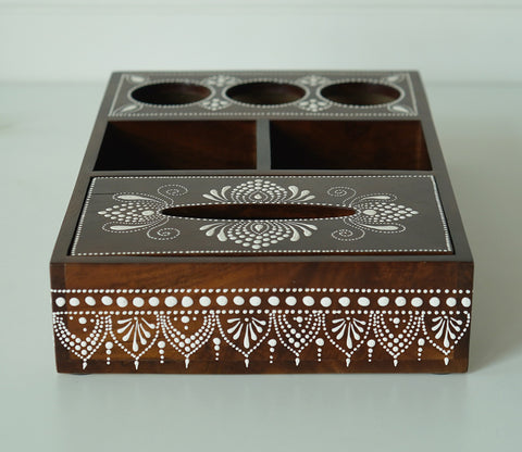 Medhini Hand Painted Solid Wood Multistorage Tray