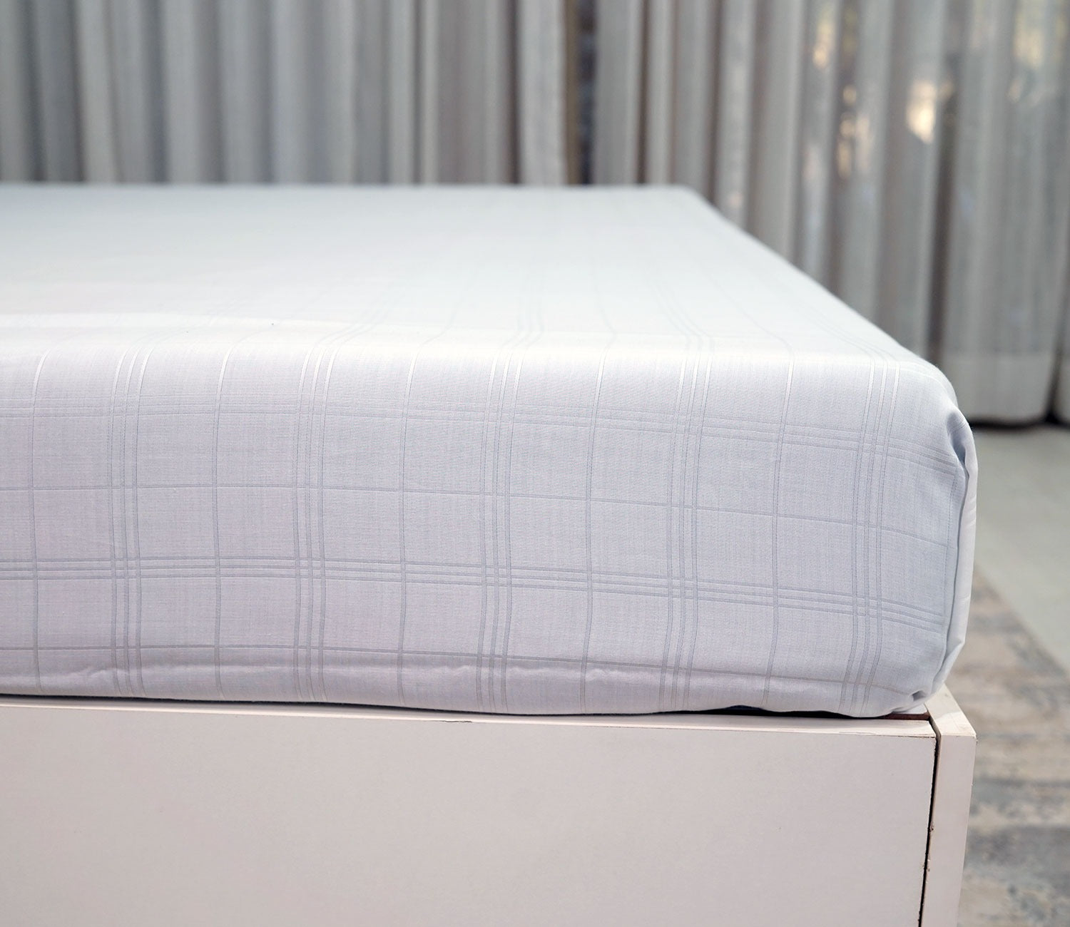 Vegan Dobby Organic Bamboo King Size Bed Sheet with 2 Pillowcases (White)