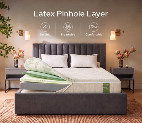 Bamboo Bliss Natural Cooling Latex Mattress (8 inch, Queen Size, 78 x 60)