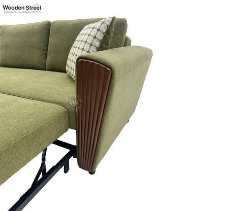 Brayden Fabric Sofa Cum Bed (Olive Green)