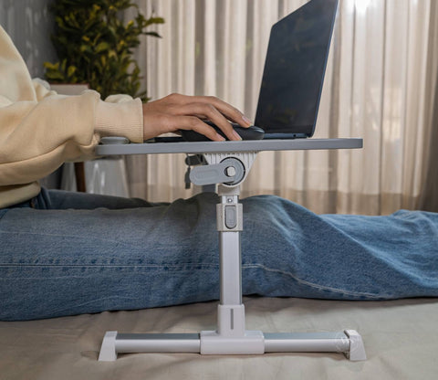Jetson Foldable Laptop Table for Bed With USB Cooling Fan, Adjustable Bed Study Table for Writing and Reading