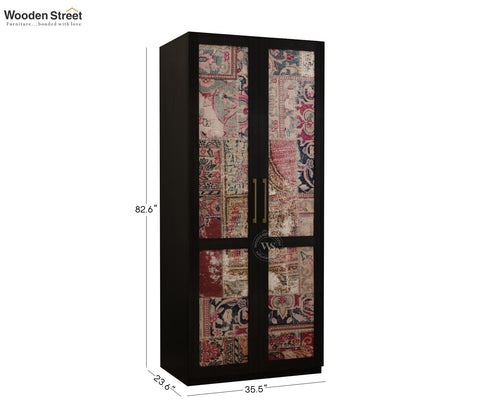 Tactica Engineered Wood Wardrobe with Textured MDF Accented Doors & Drawer Storage (Patchwork Multi)