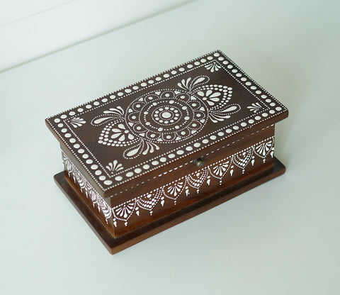 Medhini Hand Painted Solid Wood Jewellery Box