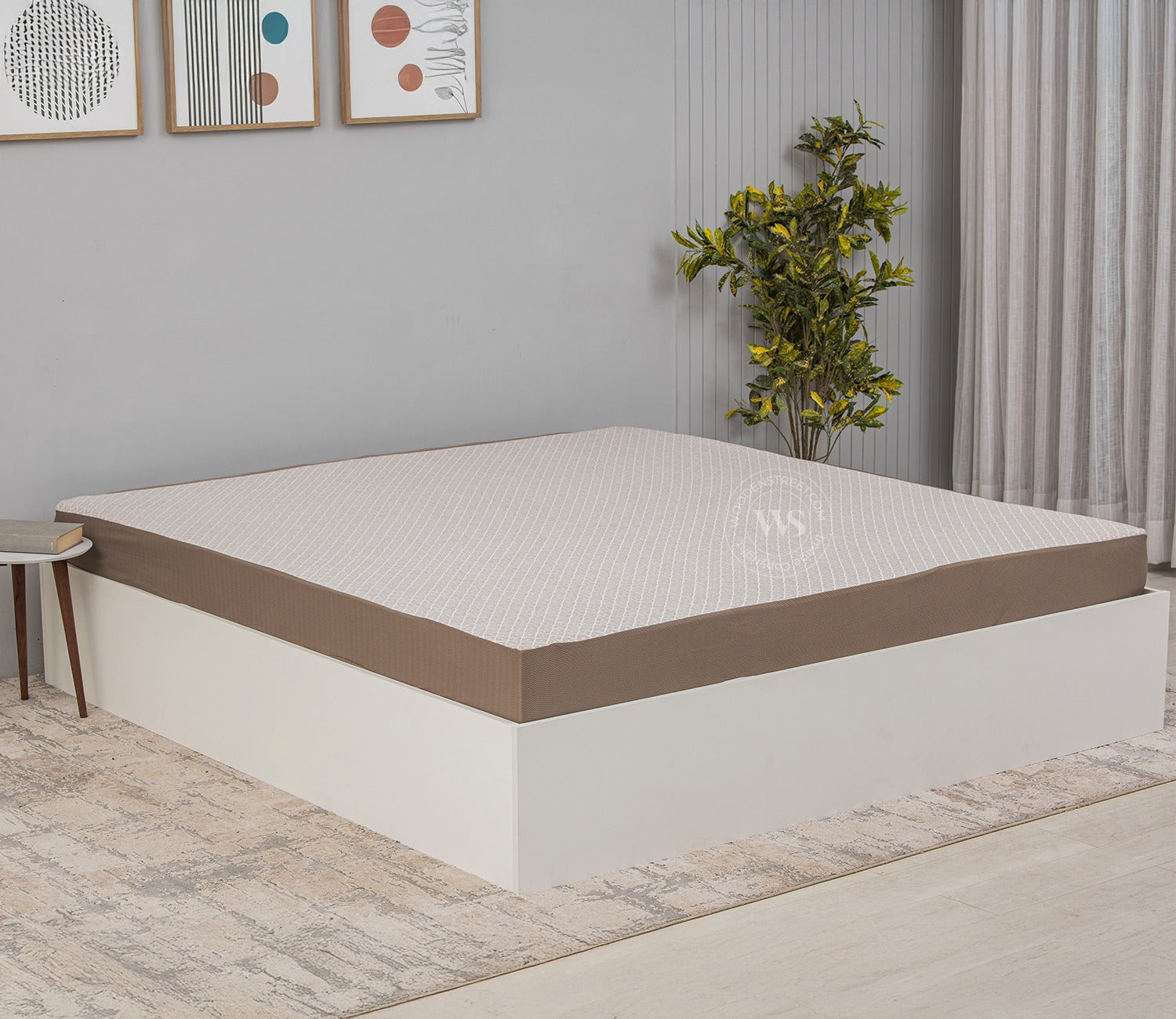 Matrix Ultra Soft Melange Cotton Breathable Hypoallergenic Waterproof Mattress Protector (King Size, Cream, 72 x 72 Inches)