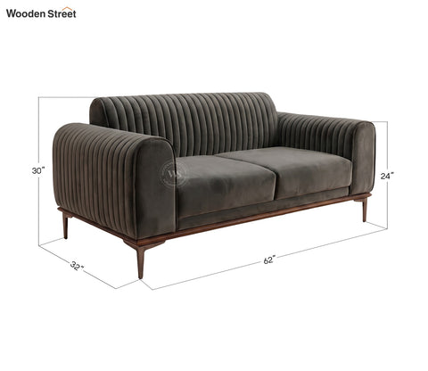 Lorenz 2 Seater Sofa (Velvet, Graphite Grey)