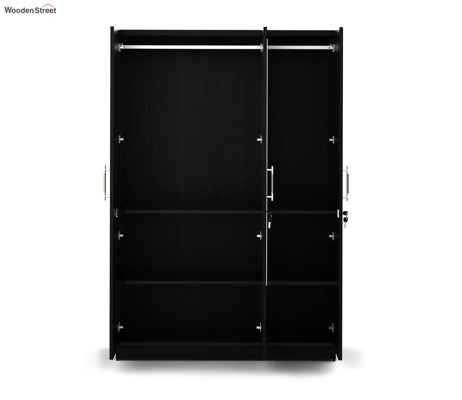 Kosmo Optima 3 Door Engineer Wood Wardrobe (Flowery Wenge Finish)