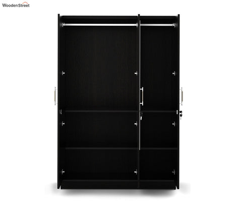 Kosmo Optima 3 Door Engineer Wood Wardrobe (Flowery Wenge Finish)