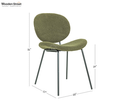 Clouda Modern Upholstered Chair in Boucle Fabric (Green)