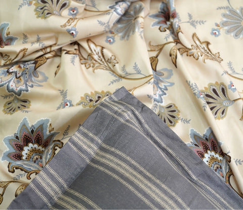 Venusa Classic Printed King Size Bedsheet (Brown)