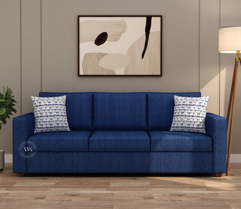 Albus 3+1+1 Seater Fabric Sofa Set (Cotton, Iris Blue)