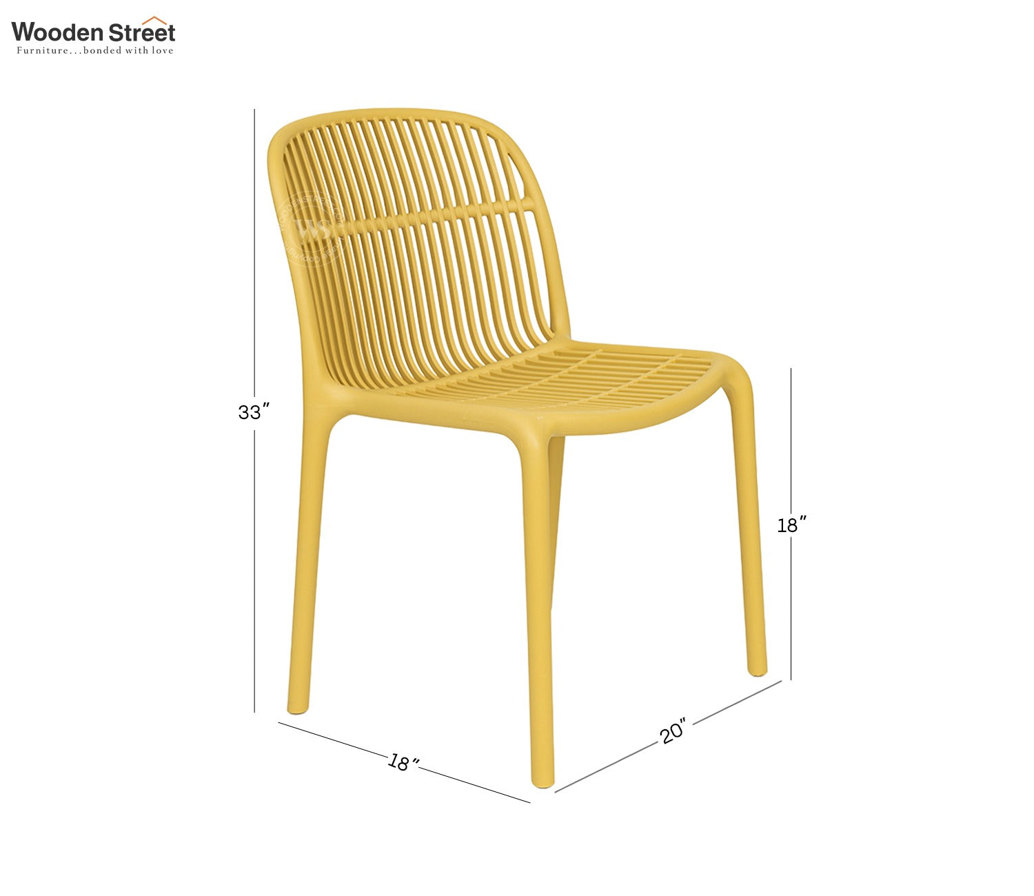 Barrova All-Weather Outdoor Chair in Durable PP (Yellow)