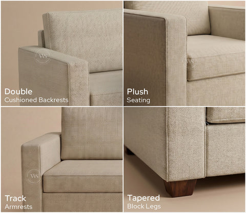 Albus One Seater Fabric Sofa (Cottage Ivory)