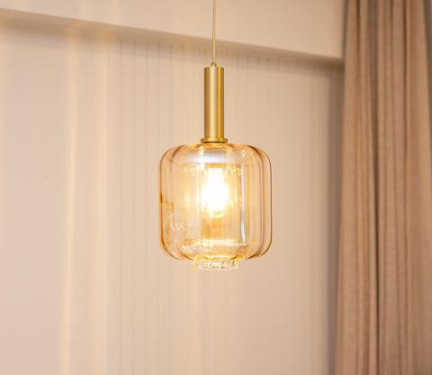 Lustrous Glass Pendant Light (Bronze)