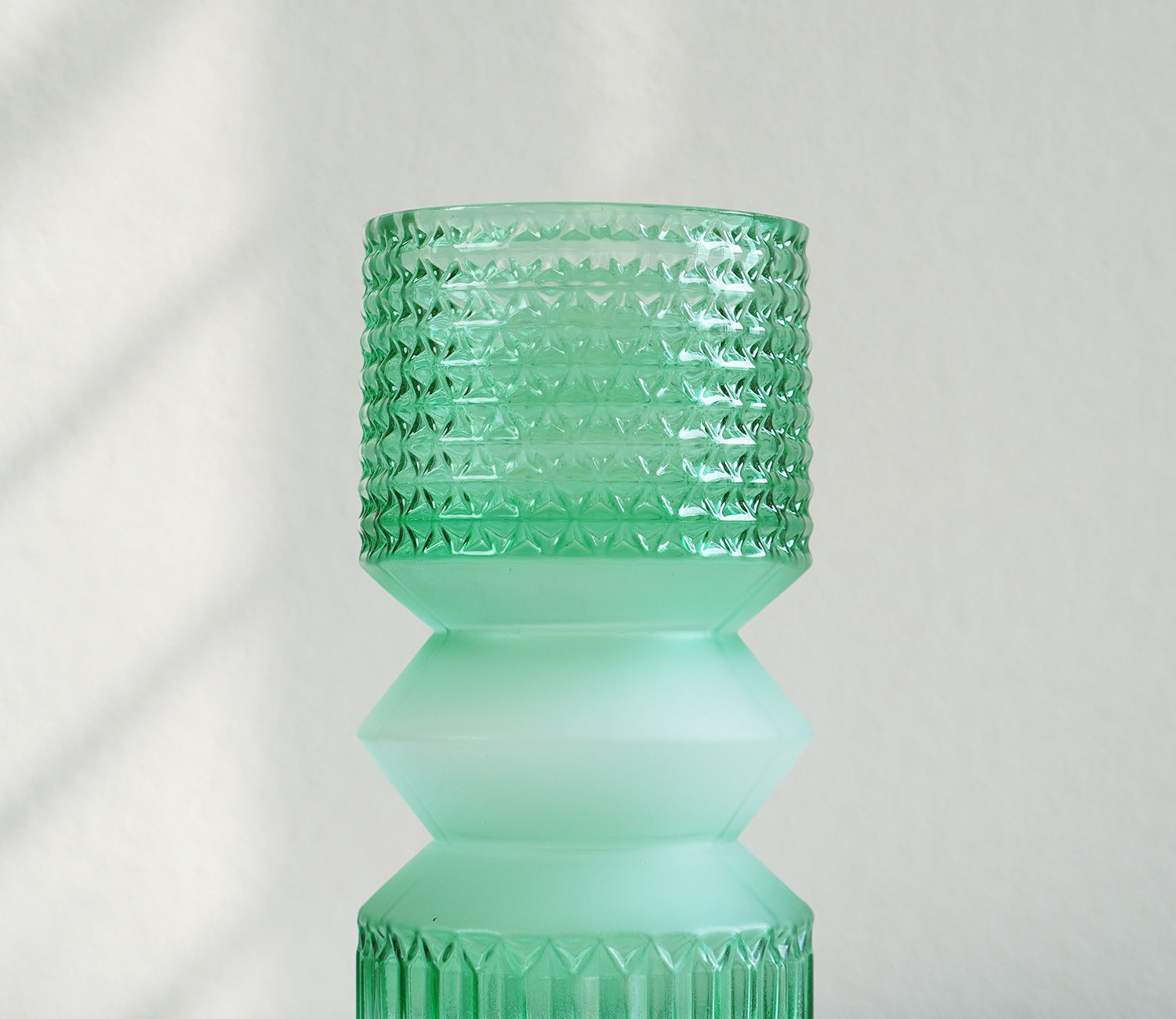 Floral Pottery Glass Vase (Green)