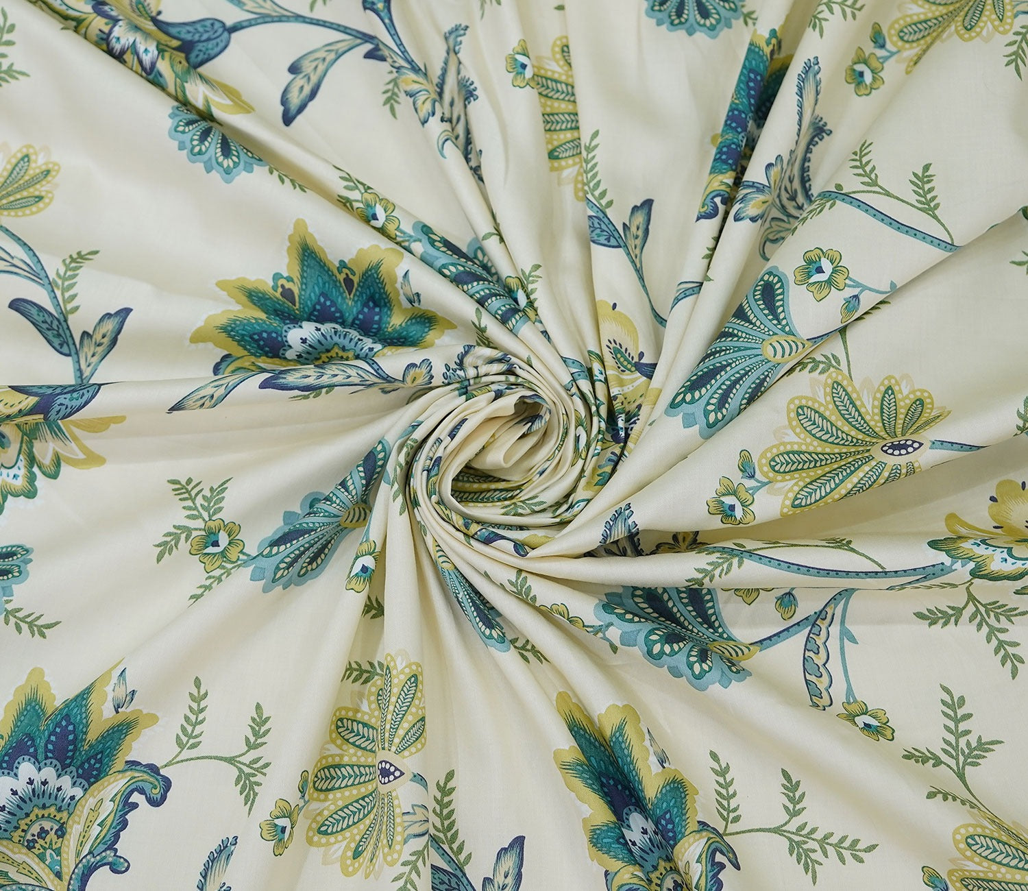 Venusa Classic Printed King Size Bedsheet (Green)