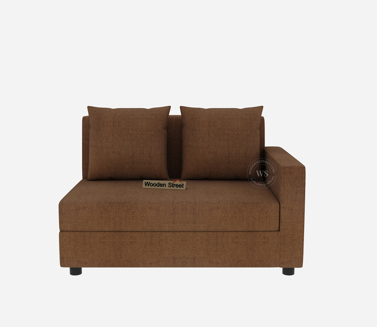 Sible L-Shape 6 Seater Left Aligned Fabric Sofa (Cotton, Mocha Brown)