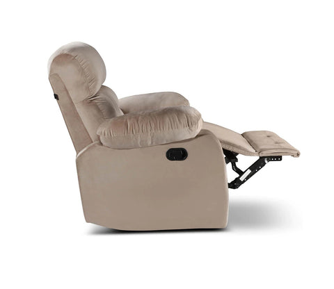 Vivian Fabric 1 Seater Manual Recliner Chair (Beige)