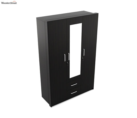 Kosmo Apex 3 Door Dresser Wardrobe (Flowery Wenge Finish)