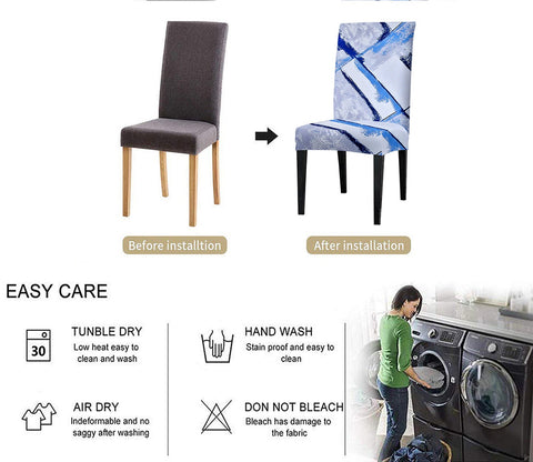 Strokin Printed Polyester Spandex Chair Cover - One Piece (Multi color)