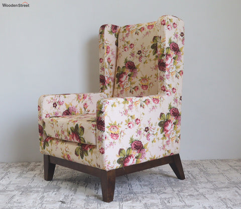 Joan Wingback Chair (Fabric, Cream Blossom)