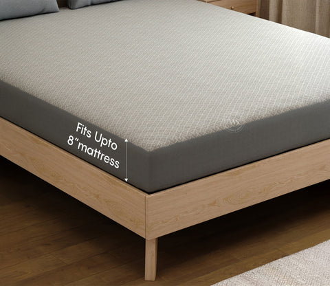 Matrix Ultra Soft Melange Cotton Breathable Hypoallergenic Waterproof Mattress Protector (King Size, Grey, 72 x 72 Inches)