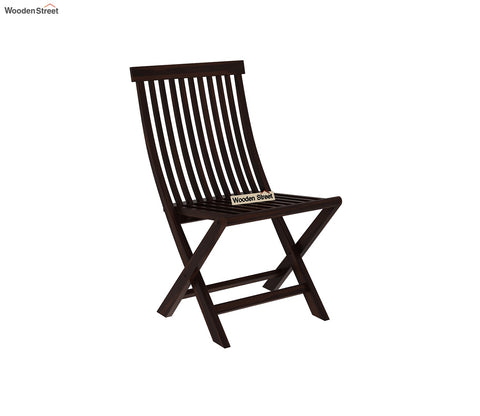 Hanton Folding Chair And Round Table (Walnut Finish)