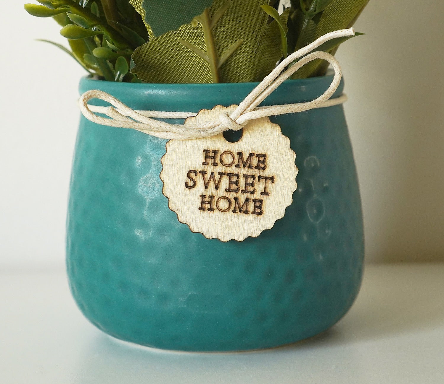 Artificial Flower With Ceramic Pot (Green)