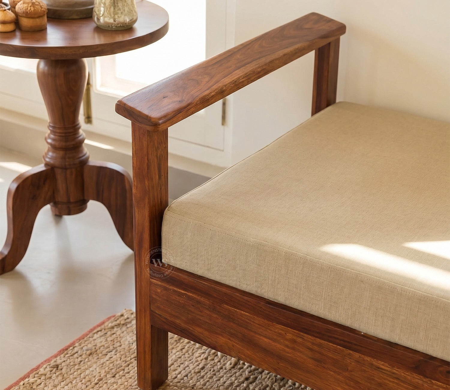 Leona Divan with Mattress (Honey Finish)