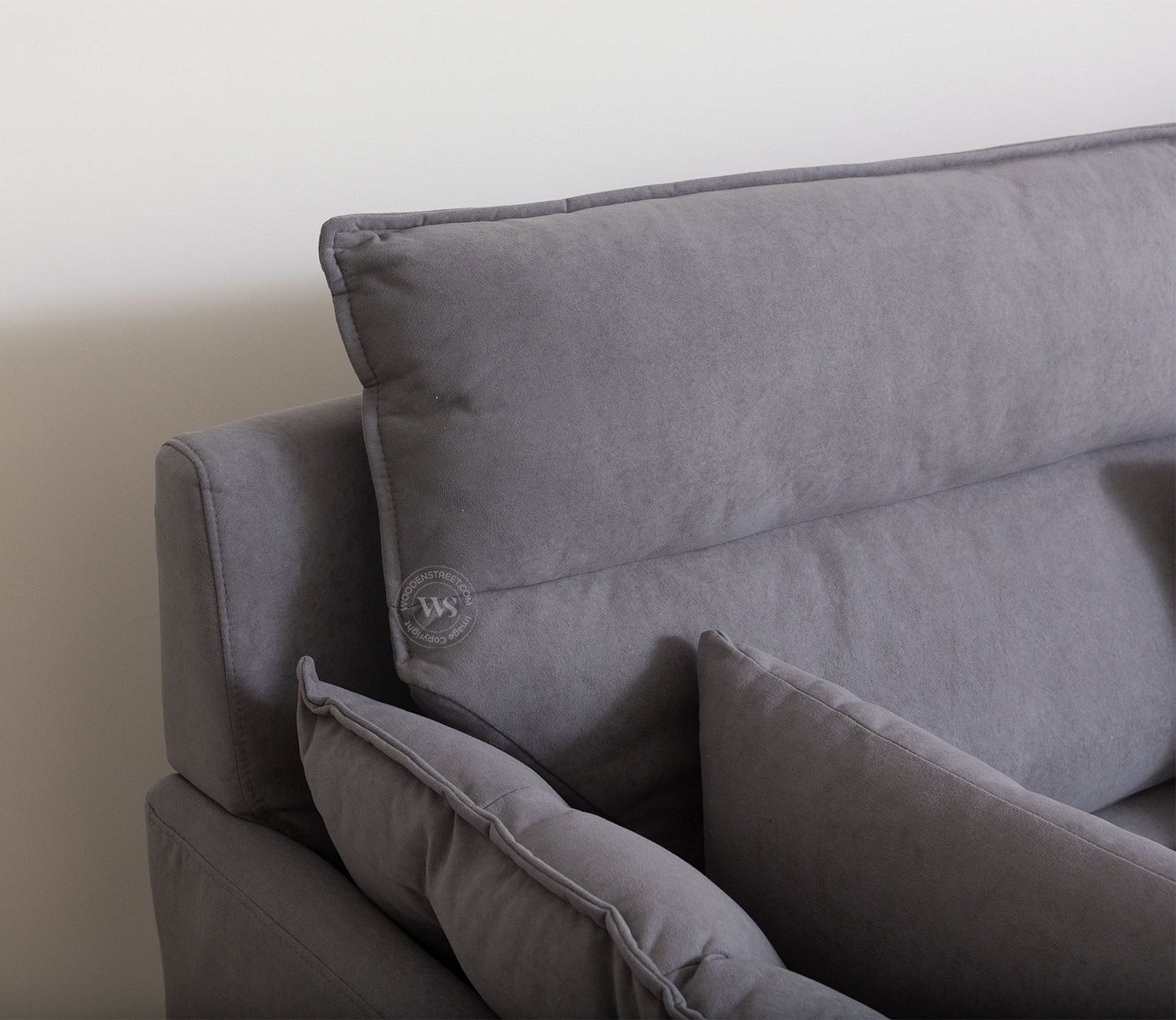 Arnett Premium L shape Fabric Sofa (Grey)