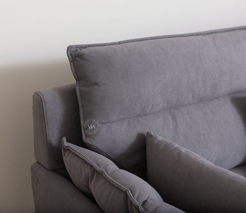 Arnett Premium L shape Fabric Sofa (Grey)