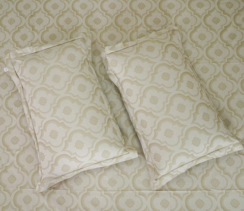 Mandana 290 TC Flat Pure Cotton King Size Bedsheet With 2 Pillow Covers (Beige)