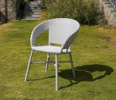 Sienna Wicker Outdoor Garden Chair (White and Black, Dual Tone)