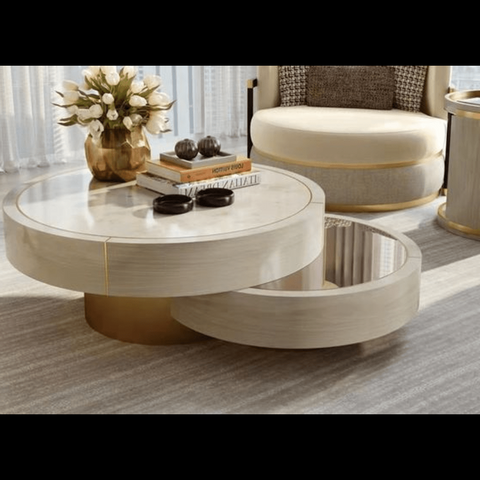Trueliving Cozy Wood Coffee Table Living Room H 14 x W 33 x D 33