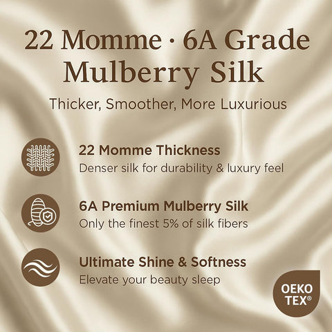 LINENCART 100% Mulberry Silk Pillowcases – Standard/Queen 50x75cm, 1 Piece – Ash Blue