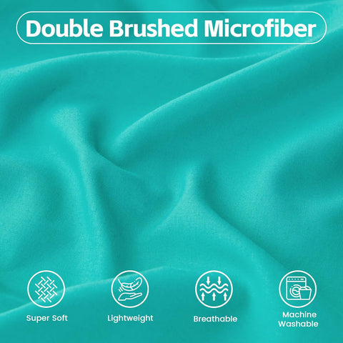 LINENOVA Queen Fitted Sheet – Ultra Soft 1800TC Double Brushed Microfiber, Deep Pocket Fits Mattresses up to 40cm – 1 Piece - Teal
