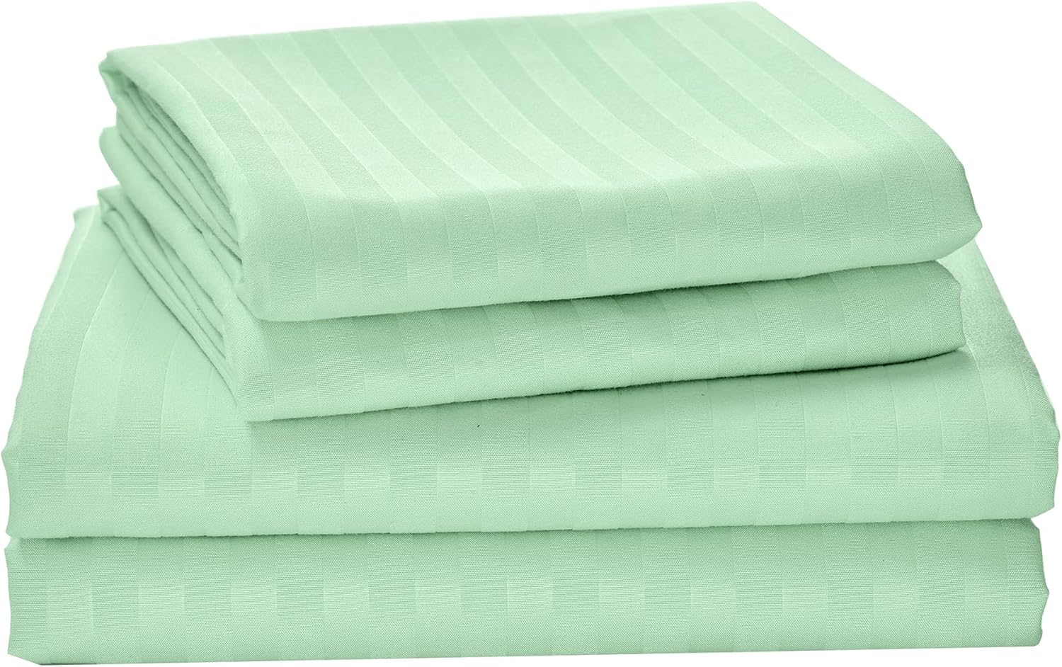 LINEKART Luxury Stripe Bed Sheet Set Queen – 4 Piece Hotel-Quality 2000TC Ultra-Soft Microfibre – 40cm Deep Fitted Sheet, Flat Sheet & Pillowcase – Black