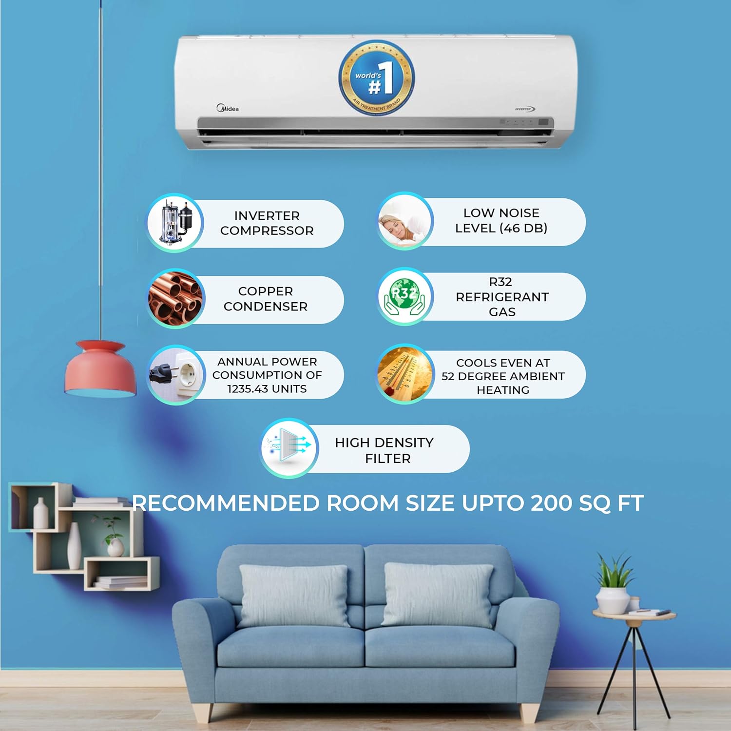 Buy Midea 2 Ton 3 Star Inverter Split AC – SANTIS PRO-X DLX