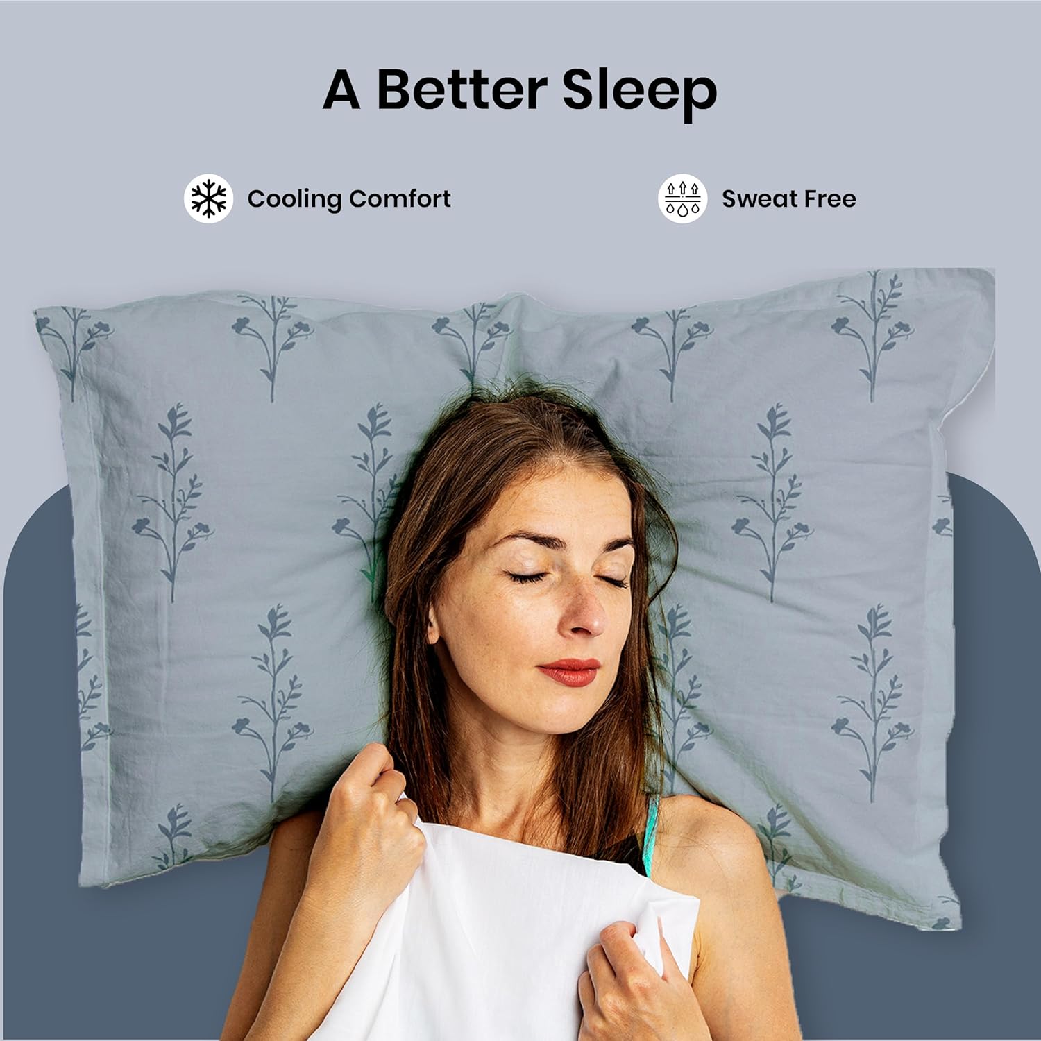 LINENCART Bamboo King Size Bedsheet with 2 Pillow Covers | 100x106 in | 300 TC Floral Printed Bedsheet for Double Bed King Size | Ultra Soft & Anti-Microbial King Size Bed Sheet | Pack of 1, Aqua Blue