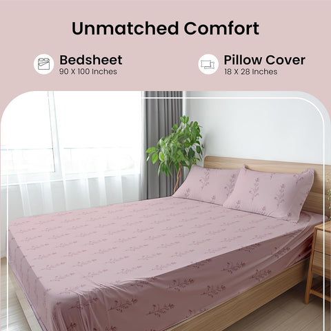 LINENCART Bamboo King Size Bedsheet with 2 Pillow Covers | 100x106 in | 300 TC Floral Printed Bedsheet for Double Bed King Size | Ultra Soft & Anti-Microbial King Size Bed Sheet | Pack of 1, Aqua Blue