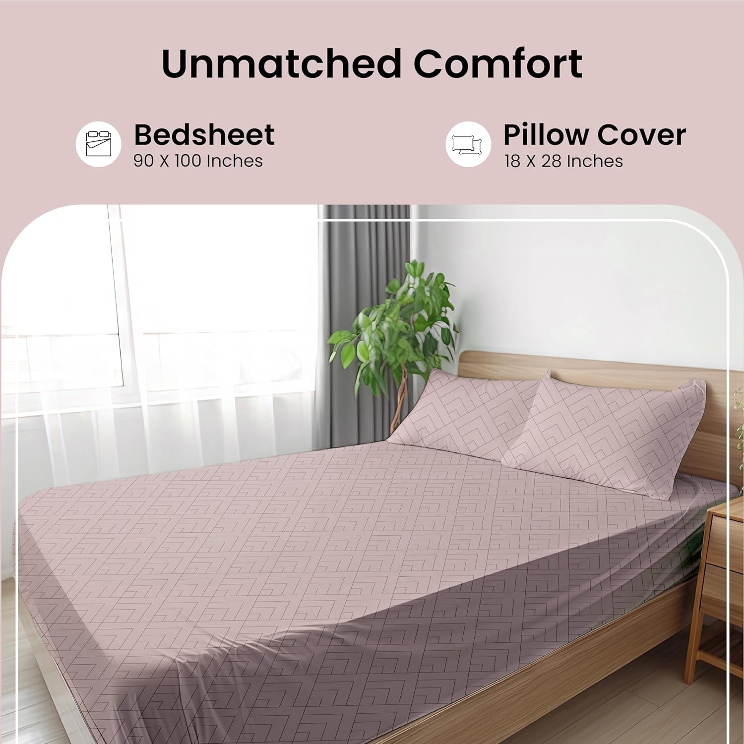 LINENCART Bamboo King Size Bedsheet with 2 Pillow Covers | 100x106 in | 300 TC Floral Printed Bedsheet for Double Bed King Size | Ultra Soft & Anti-Microbial King Size Bed Sheet | Pack of 1, Aqua Blue