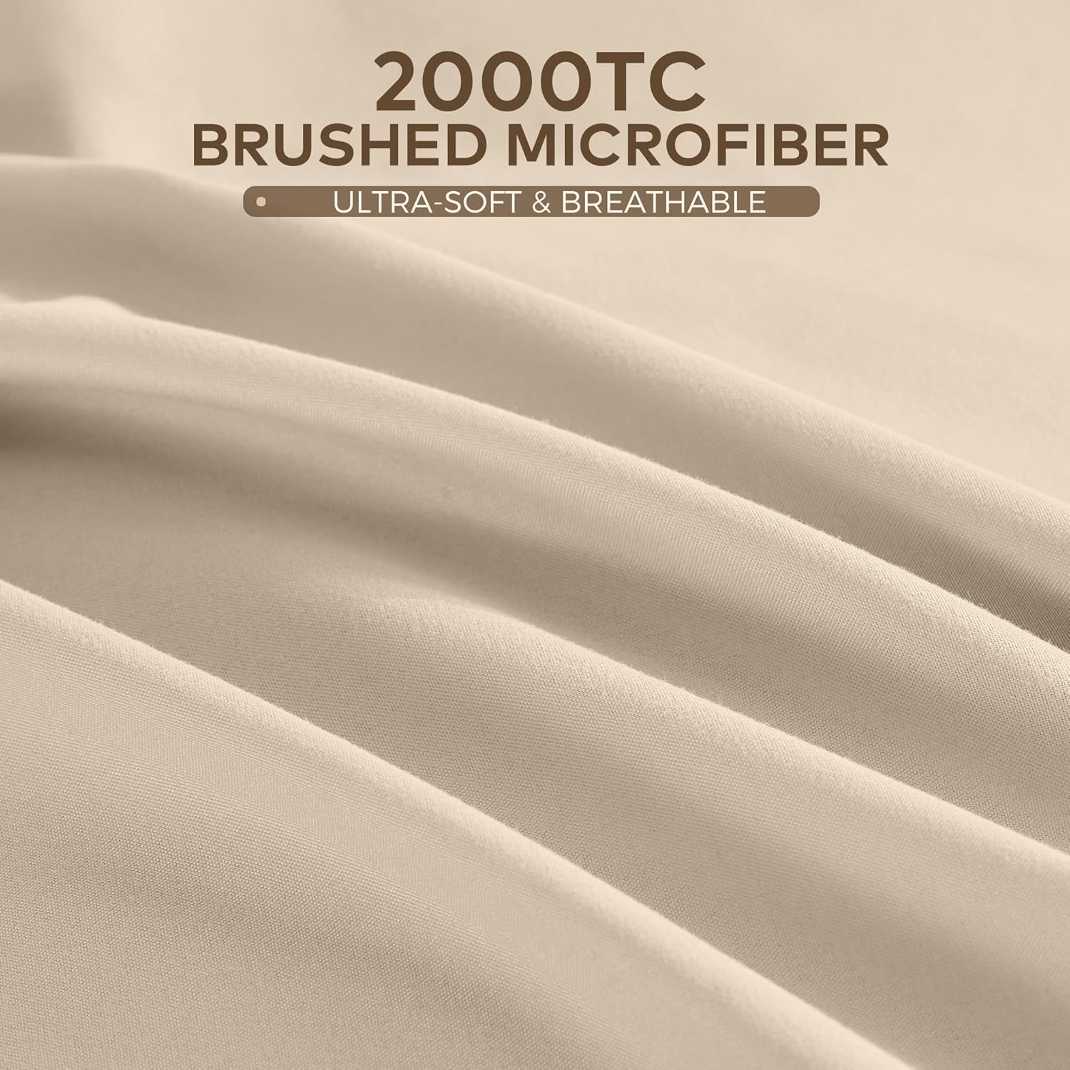 LINENOVA Ruffle Quilt Cover Set Queen – Ultra Soft 2000TC Microfibre Duvet Doona Cover with Corner Ties & Button Closure – 3-Piece Bedding Set with 2 Pillowcases - Warm Sand