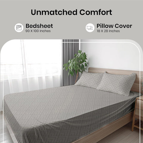 LINENCART Bamboo King Size Bedsheet with 2 Pillow Covers | 100x106 in | 300 TC Floral Printed Bedsheet for Double Bed King Size | Ultra Soft & Anti-Microbial King Size Bed Sheet | Pack of 1, Aqua Blue