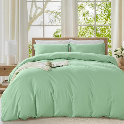 LINENCART Vintage Stone Washed 100% Cotton Quilt Cover Set Queen Size, 3 Piece Doona Duvet Cover with Pillowcases, Naturally Soft & Breathable All Season Bedding - Charcoal
