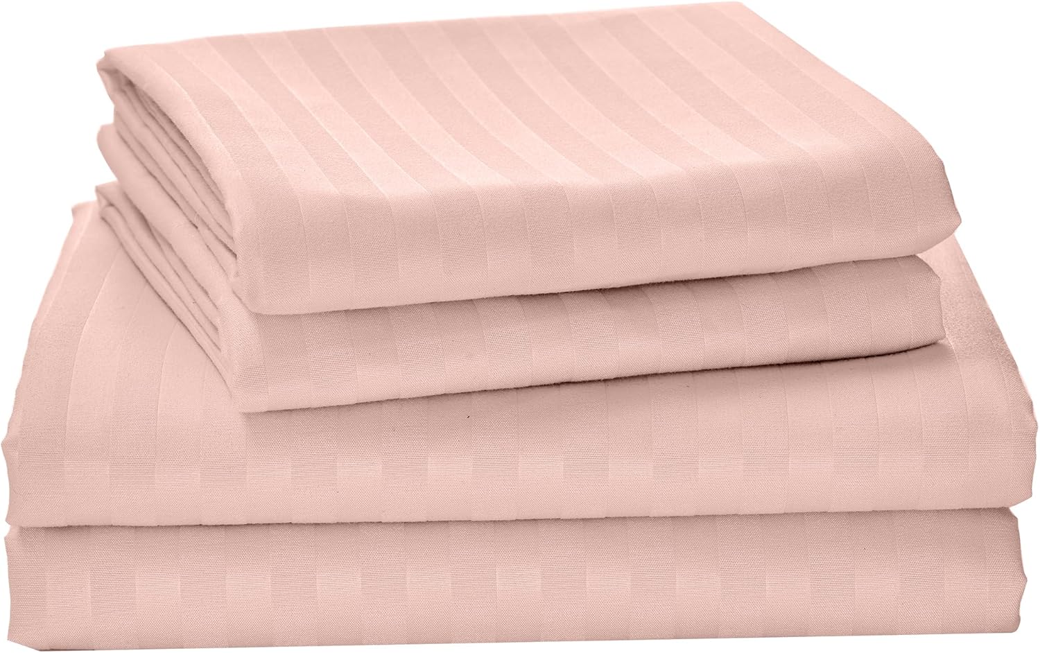 LINEKART Luxury Stripe Bed Sheet Set Queen – 4 Piece Hotel-Quality 2000TC Ultra-Soft Microfibre – 40cm Deep Fitted Sheet, Flat Sheet & Pillowcase – Black