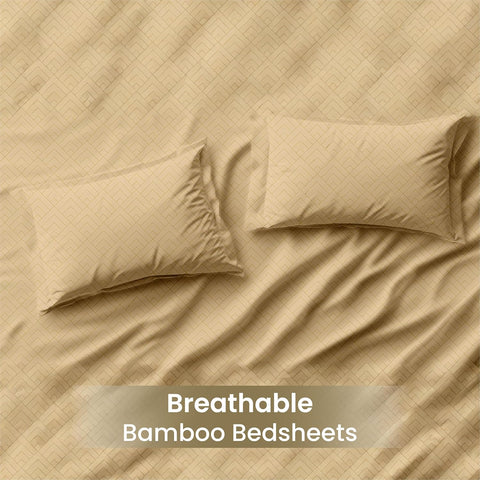 LINENCART Bamboo King Size Bedsheet with 2 Pillow Covers | 100x106 in | 300 TC Floral Printed Bedsheet for Double Bed King Size | Ultra Soft & Anti-Microbial King Size Bed Sheet | Pack of 1, Aqua Blue