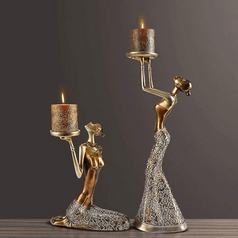 Trueliving Vintage Golden Metal Royal Feel Candle Holder 41 CM